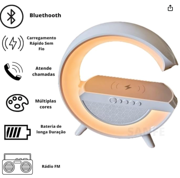 Luminária De Mesa - Carregador Sem Fio Por indução - Imagem 2